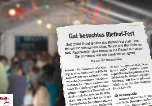 Riethof-Fest 2014: Zeitungsartikel